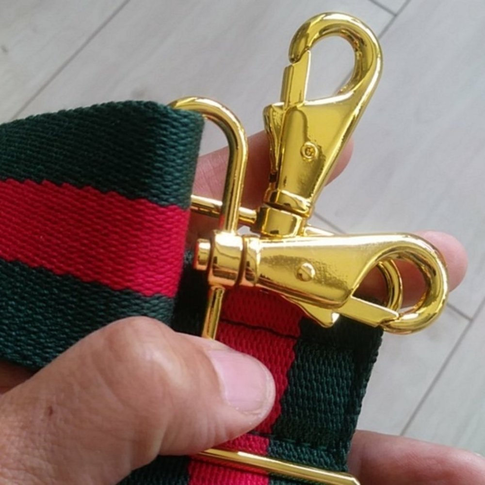 EXTRA THICK RED/GREEN CROSSBODY ADJUSTABLE STRAP - Picture 6 of 6